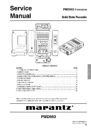 Сервисная инструкция Marantz PMD-660 ― Manual-Shop.ru
