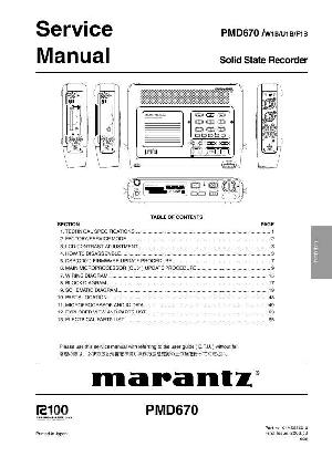 Сервисная инструкция Marantz PMD-670 ― Manual-Shop.ru