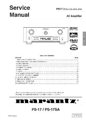 Сервисная инструкция Marantz PS-17, PS-17A ― Manual-Shop.ru