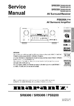 Сервисная инструкция Marantz SR-8300, SR-9300, PS-9200 ― Manual-Shop.ru