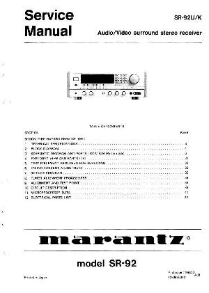 Сервисная инструкция Marantz SR-92 ― Manual-Shop.ru