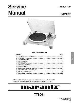 Сервисная инструкция Marantz TT-8001 ― Manual-Shop.ru