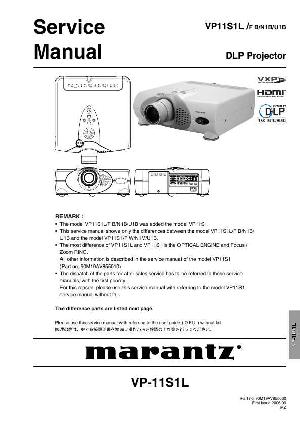 Сервисная инструкция Marantz VP-11S1L ― Manual-Shop.ru