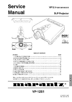 Сервисная инструкция Marantz VP-12S1 ― Manual-Shop.ru