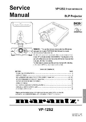 Сервисная инструкция Marantz VP-12S2 ― Manual-Shop.ru