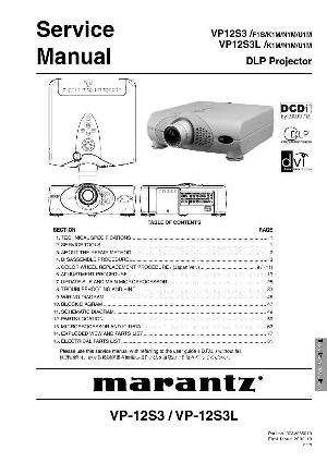 Сервисная инструкция Marantz VP-12S3, VP-12S3L ― Manual-Shop.ru