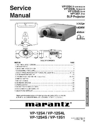 Сервисная инструкция Marantz VP-12S4, VP-13S1 ― Manual-Shop.ru