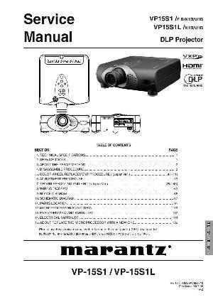 Сервисная инструкция Marantz VP-15S1, VP-15S1L ― Manual-Shop.ru