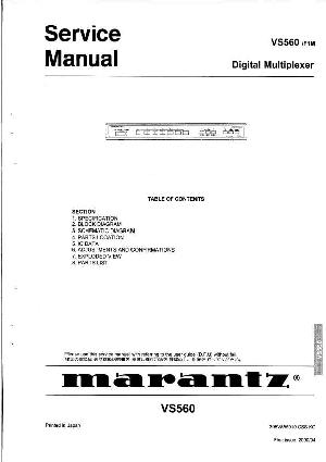 Сервисная инструкция Marantz VS-560 ― Manual-Shop.ru