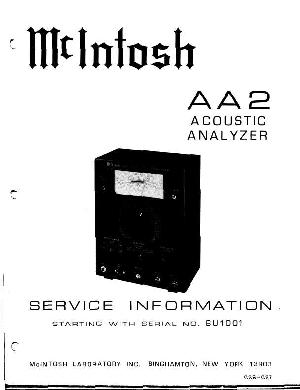 Сервисная инструкция McIntosh AA2 ― Manual-Shop.ru