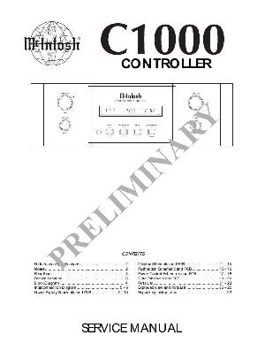 Сервисная инструкция McIntosh C1000 ― Manual-Shop.ru