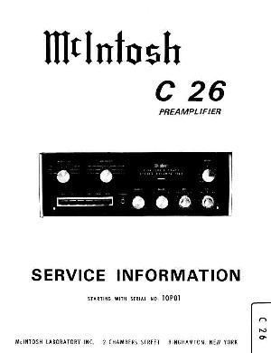 Сервисная инструкция McIntosh C26 ― Manual-Shop.ru