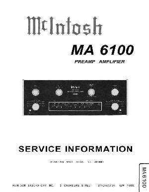 Сервисная инструкция McIntosh MA6100 ― Manual-Shop.ru