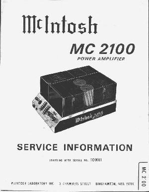 Сервисная инструкция McIntosh MC2100 ― Manual-Shop.ru