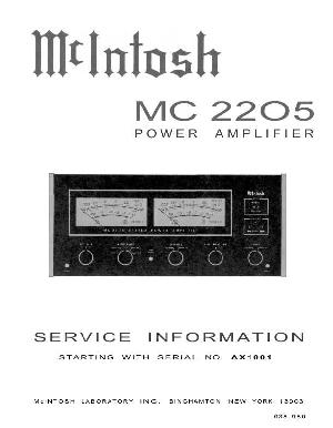 Сервисная инструкция McIntosh MC2205  ― Manual-Shop.ru