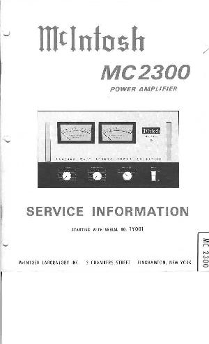 Сервисная инструкция McIntosh MC2300 ― Manual-Shop.ru