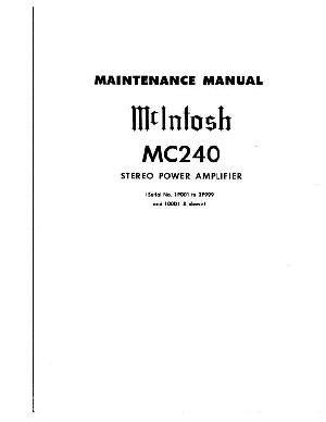 Сервисная инструкция McIntosh MC240 ― Manual-Shop.ru
