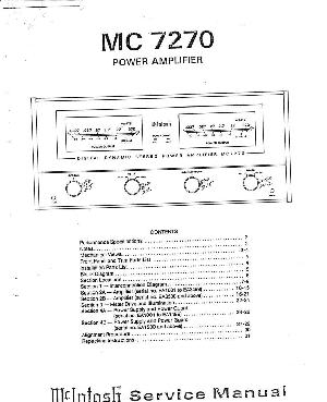 Сервисная инструкция Mcintosh MC7270 ― Manual-Shop.ru