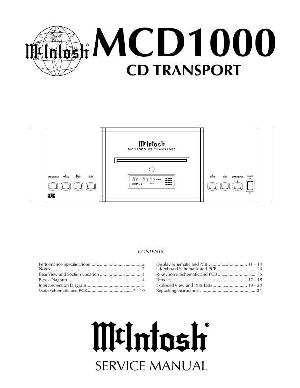 Сервисная инструкция McIntosh MCD1000 ― Manual-Shop.ru
