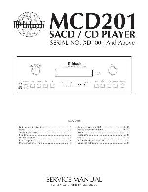 Сервисная инструкция McIntosh MCD201 ― Manual-Shop.ru