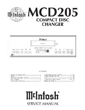 Сервисная инструкция McIntosh MCD205 ― Manual-Shop.ru