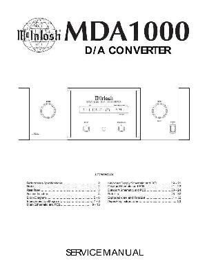 Сервисная инструкция McIntosh MDA1000 ― Manual-Shop.ru