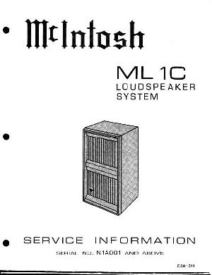 Сервисная инструкция McIntosh ML1C ― Manual-Shop.ru