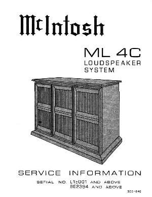 Сервисная инструкция McIntosh ML4C ― Manual-Shop.ru