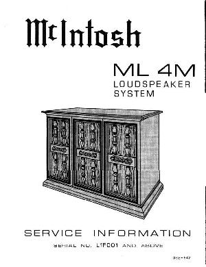 Сервисная инструкция McIntosh ML4M ― Manual-Shop.ru