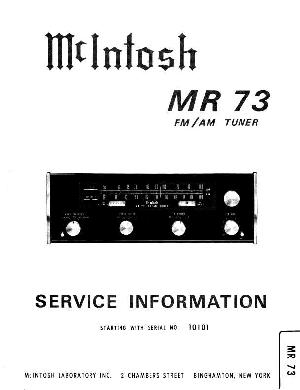 Сервисная инструкция McIntosh MR73 ― Manual-Shop.ru