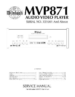 Service manual McIntosh MVP871 ― Manual-Shop.ru