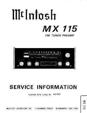 Сервисная инструкция McIntosh MX115 ― Manual-Shop.ru