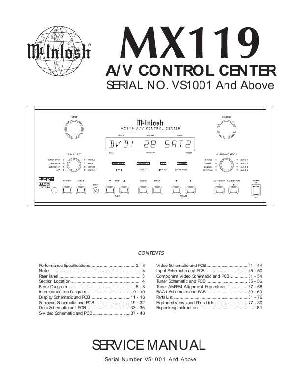 Сервисная инструкция McIntosh MX119 ― Manual-Shop.ru