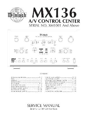 Сервисная инструкция McIntosh MX136 ― Manual-Shop.ru