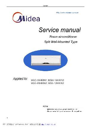 Сервисная инструкция Midea MSC-18HRIN1 MSH-18HRIN1 MSE-09 12HRIN2 ― Manual-Shop.ru