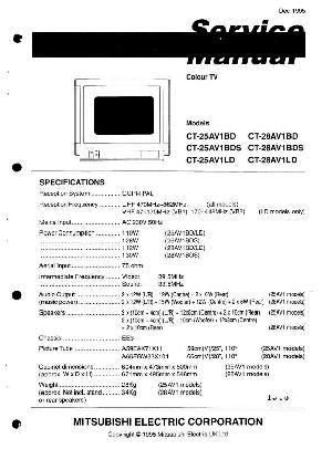 Сервисная инструкция Mitsubishi CT-25AV1BD, CT-28AV1BD ― Manual-Shop.ru