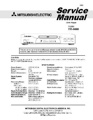 Сервисная инструкция Mitsubishi DD-6000 ― Manual-Shop.ru