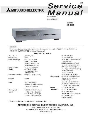 Сервисная инструкция Mitsubishi HD-6000 ― Manual-Shop.ru
