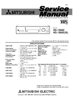 Сервисная инструкция Mitsubishi HS-1096E ― Manual-Shop.ru