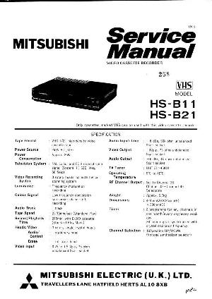 Сервисная инструкция Mitsubishi HS-B11, HS-B21 ― Manual-Shop.ru