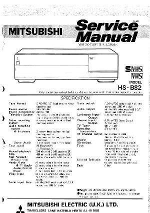 Сервисная инструкция Mitsubishi HS-B82 ― Manual-Shop.ru