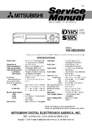 Сервисная инструкция MITSUBISHI HS-HD2000U ― Manual-Shop.ru