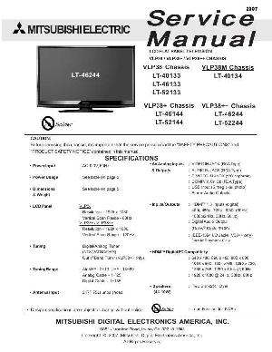 Сервисная инструкция Mitsubishi LT-52133, LT-52144, LT-52244, VLP38 ― Manual-Shop.ru