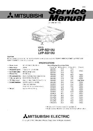 Сервисная инструкция Mitsubishi LVP-SD10U, LVP-XD10U ― Manual-Shop.ru