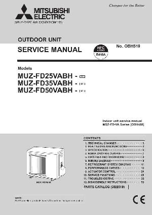 Service manual Mitsubishi MUZ-FD25VABH, MUZ-FD35VABH, MUZ-FD50VABH ― Manual-Shop.ru