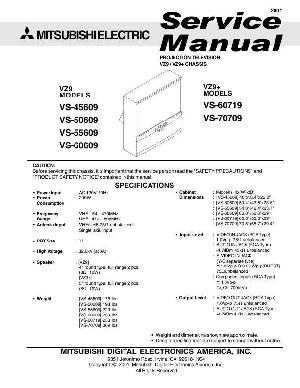 Сервисная инструкция Mitsubishi VS-45609, VS-50609, VS-55609, VS-60609 ― Manual-Shop.ru