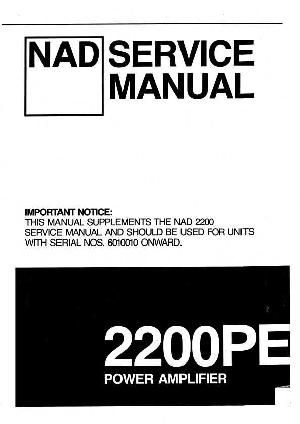 Сервисная инструкция NAD 2200PE ― Manual-Shop.ru