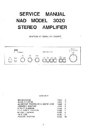 Сервисная инструкция NAD 3020 ― Manual-Shop.ru
