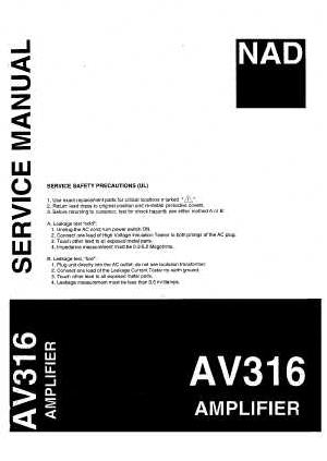 Сервисная инструкция NAD AV316 ― Manual-Shop.ru
