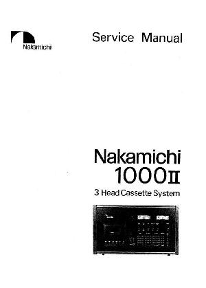 Сервисная инструкция Nakamichi 1000II ― Manual-Shop.ru